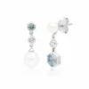 Gemondo Pearl & Topaz Drop - Earrings - Blue
