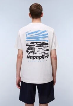 Napapijri VIGNONI BACK - Print T-shirt - White Whisper