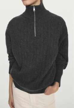 Massimo Dutti HIGH NECK WITH ZIP - Jumper - Grey 13 Massimo Dutti HIGH NECK WITH ZIP - Jumper - Grey -Zalando UK-Outlet e0421a34b031456ebd596465d0324551