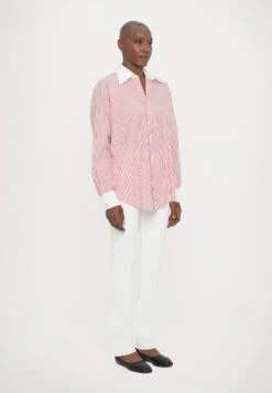 Filippa K STRIPED SHIRT - Button-down Blouse - White/dark Red -Zalando UK-Outlet e5cfdf9d2f5b48349de8ed0f12b21f4c
