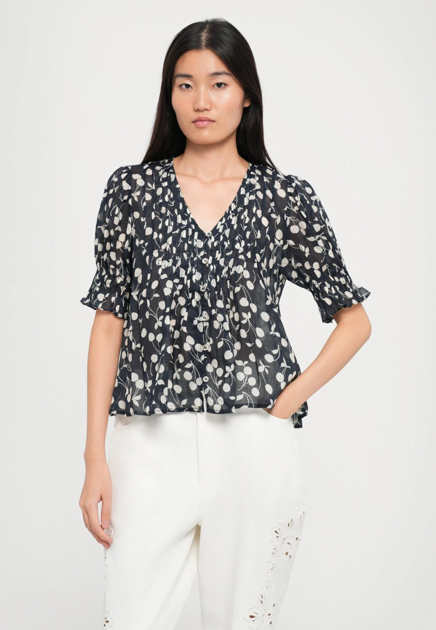 SEA CHERI PRINT - Blouse - Navy 5 SEA CHERI PRINT - Blouse - Navy - Image 5