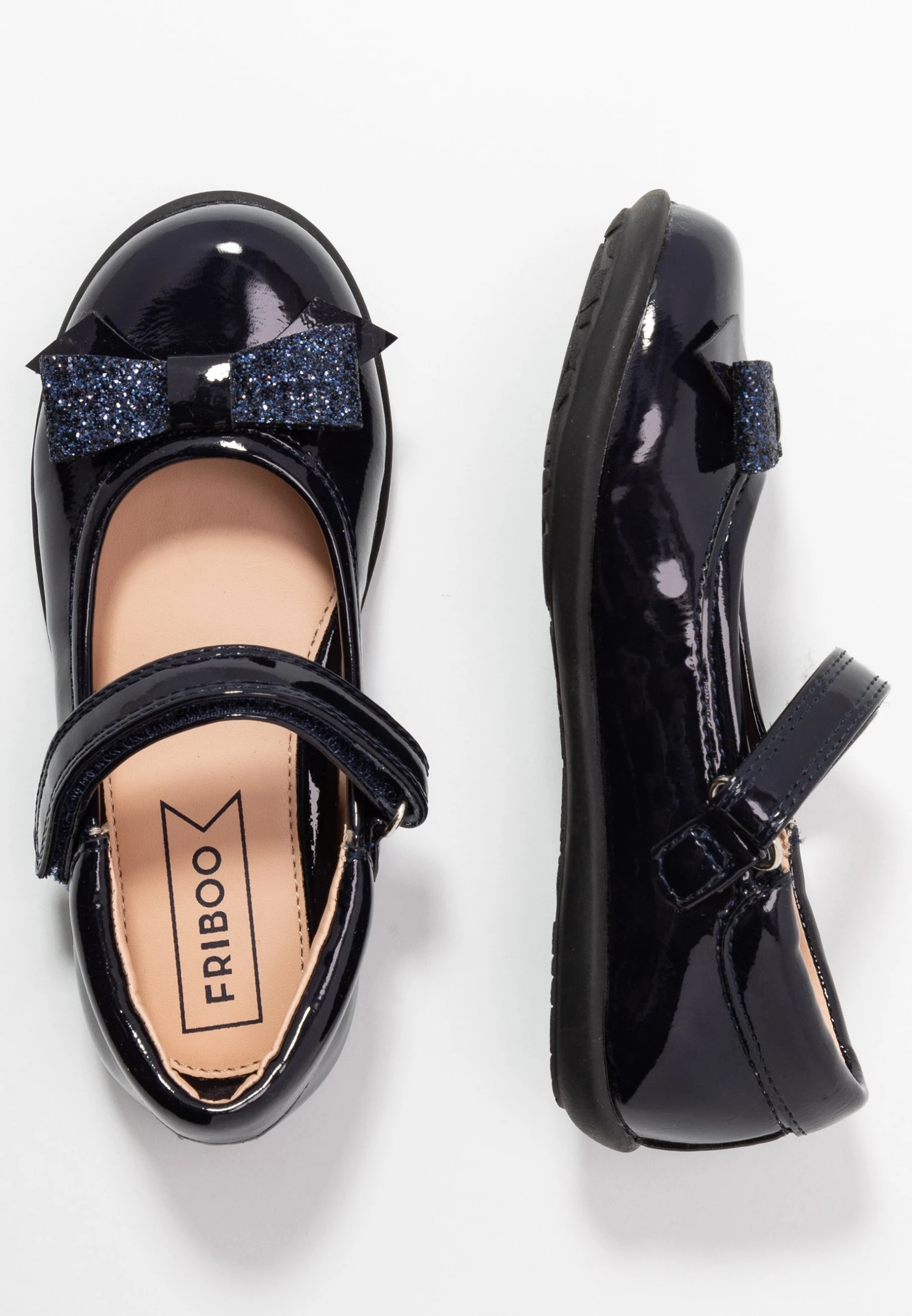 Friboo Ankle Strap Ballet Pumps - Dark Blue 1 Friboo Ankle Strap Ballet Pumps - Dark Blue