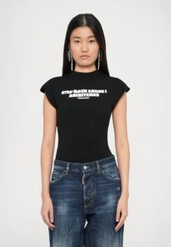 DSQUARED2 OPEN BACK - Print T-shirt - Black