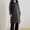 Marc O'Polo LONG COAT WITH HOOD DRAWSTRING AT WAIST - Down Coat - Black