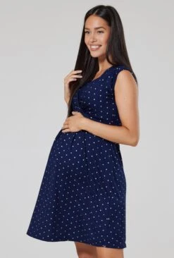 Happy Mama Day Dress - Navy With Stars