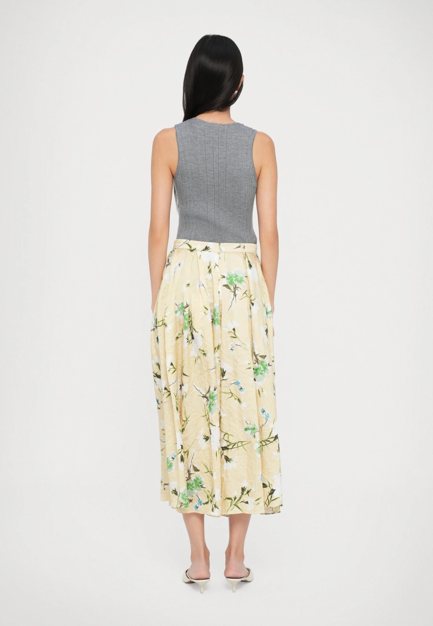 Erdem Pleated Skirt - Lemon Ice 3 Erdem Pleated Skirt - Lemon Ice - Image 3