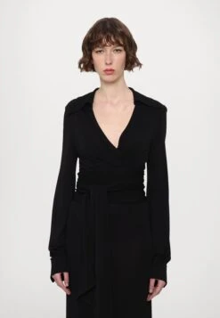 DIANE VON FURSTENBERG PERFECT WRAP - Long Sleeved Top - Black