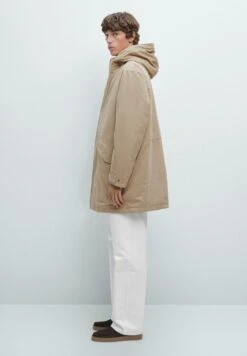 Massimo Dutti WATER-REPELLENT PEACH-EFFECT FABRIC - Parka - Beige -Zalando UK-Outlet f44d9635f75f494a9312e9ecf84688bd