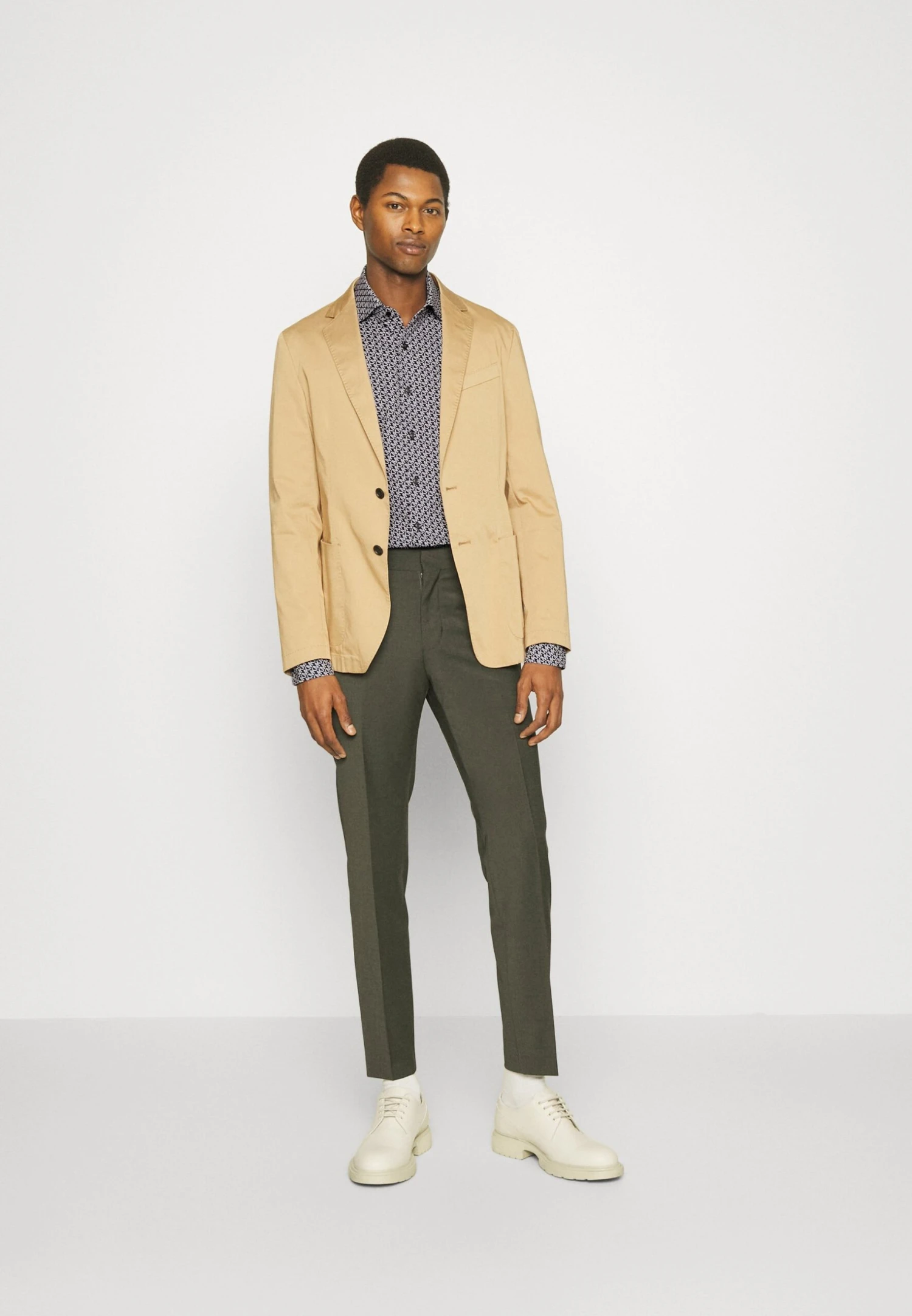 Michael Kors Diagonal Print Slim Shirt - Shirt - Blue 2 Michael Kors Diagonal Print Slim Shirt - Shirt - Blue - Image 2