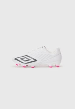 UMBRO VELOCITA DECIMO SQUAD - Firm-ground Football Boots - White/black/pink Glo