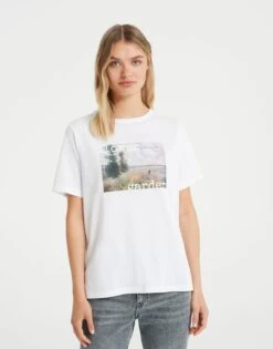 OPUS Sadena - Print T-Shirt - White