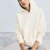 CALVIN KLEIN UNDERWEAR PLUSH HOODIE PLUSH - Pyjama Top - Ivory