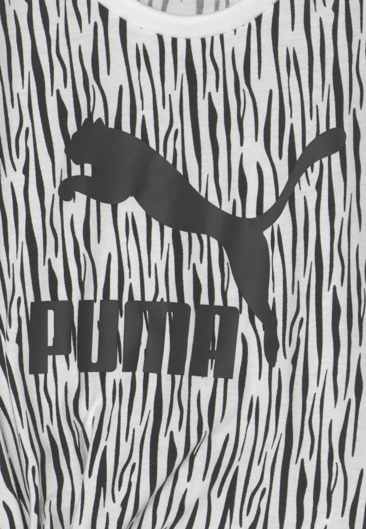 Puma Classics Summer Roar Knotted Tee- Print T-Shirt - White 3 Puma Classics Summer Roar Knotted Tee- Print T-Shirt - White - Image 3
