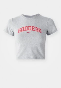 Nike Sportswear CROP TEE - Print T-shirt - Grey Heather/university Red -Zalando UK-Outlet fb676e75439945c284c233fb243f6682