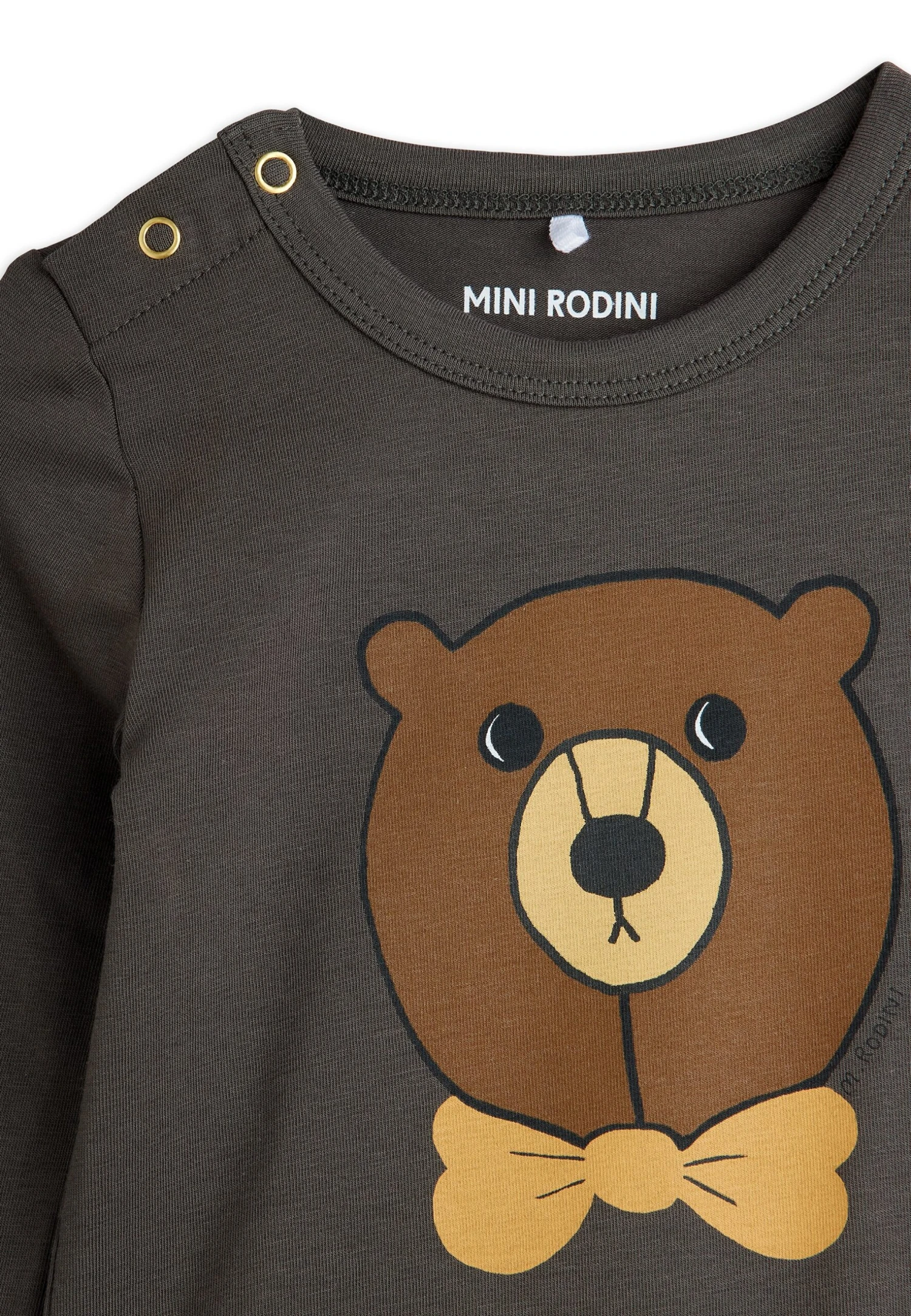 Mini Rodini BEAR UNISEX - Body - Grey 3 Mini Rodini BEAR UNISEX - Body - Grey - Image 3