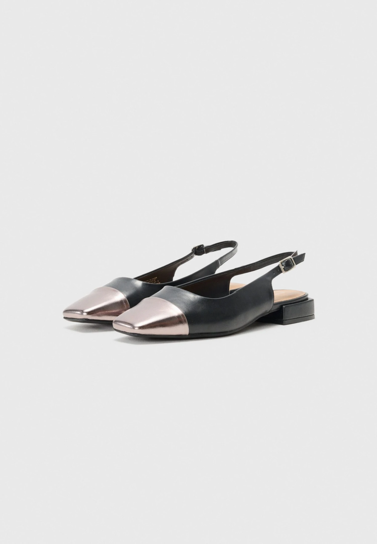 Slingback Ballet Pumps - Black Gunmetal 2 Slingback Ballet Pumps - Black Gunmetal - Image 2